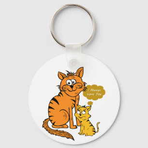 two cute, loving tigers  I always love you Keychain