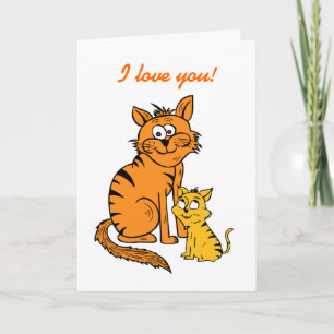 two cute, loving tigers valentine's card. holiday card