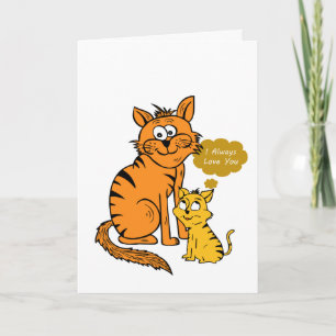two cute, loving tigers valentine's card. holiday card