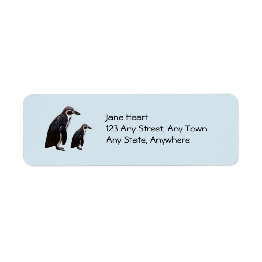 Two Cute Penguins Standing Avery Label Return Address Label