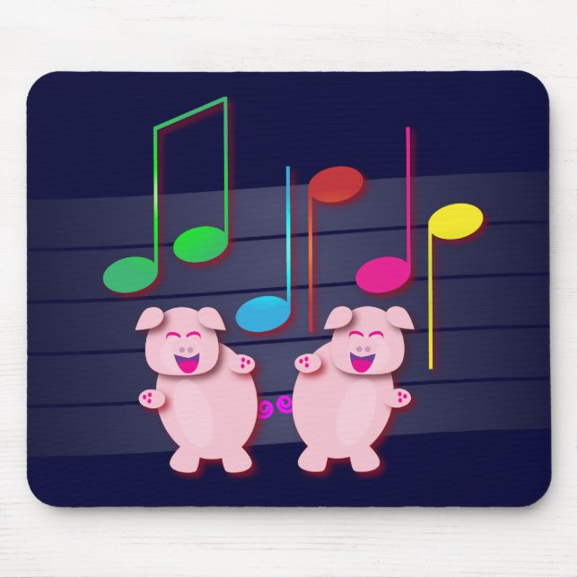Two cute piglets mouse pad (Front)