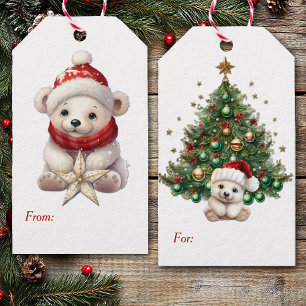 Two Cute Polar Bears Christmas Gift Tags