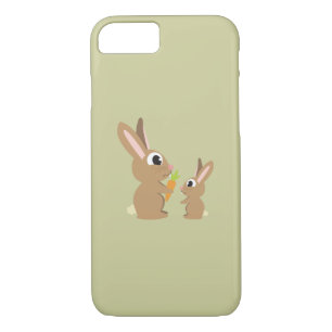 Two Cute Rabbits sharing a Carrot iPhone 8/7 Case