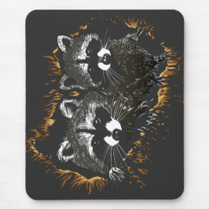 two cute Raccoons Mouse Pad
