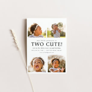 Two Cute Second Birthday Invite with Photos
