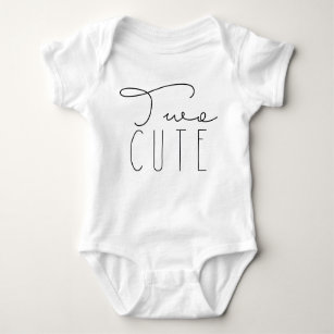 Two Cute   Second Birthday Party Baby Bodysuit