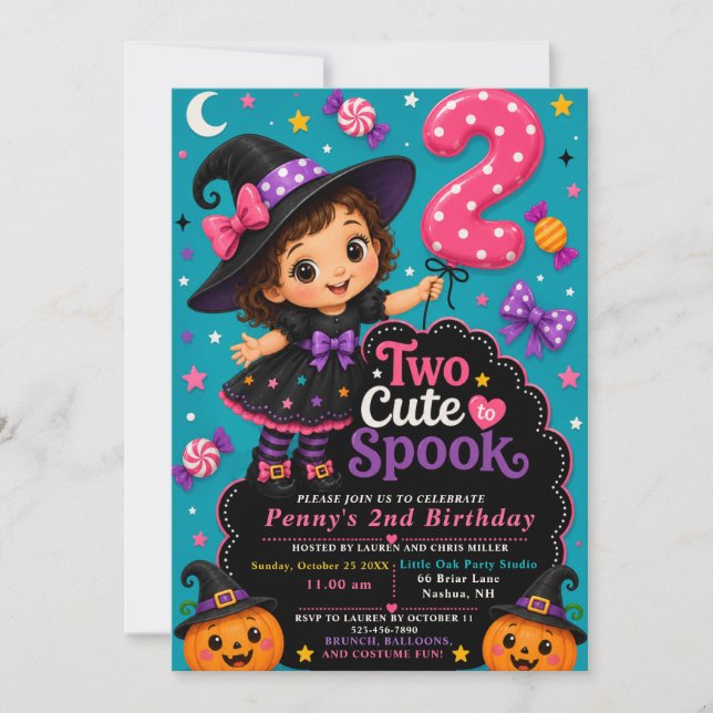 Two Cute to Spook Birthday Invitation (Front)