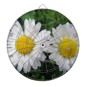Two cute, white daisies dartboard