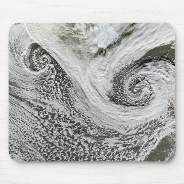 Two cyclones formed in tandem south of Iceland Mouse Pad (Front)