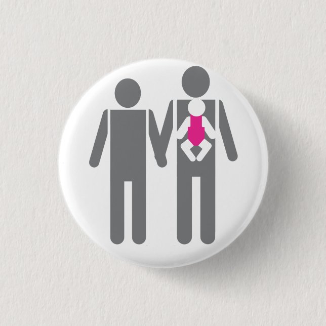 Two Dads and a Daughter 1 Inch Round Button (Front)