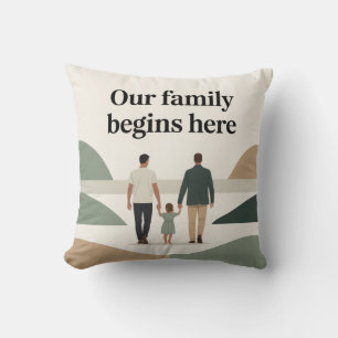 Two dads baby shower throw pillow