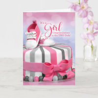 TWO Dads New Baby Congratulations Pink