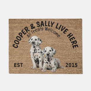 Two Dalmatians Personalized Dog Lover  Doormat