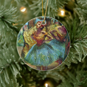 Two Dancers by Edgar Degas, Vintage Ballet Art Ceramic Ornament