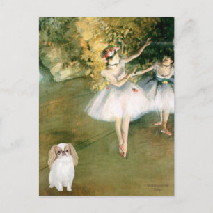 Two Dancers - Japanese Chin (L1) Postcard