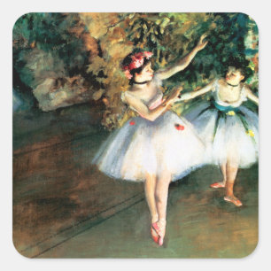 Two Dancers on a Stage by Degas Square Sticker