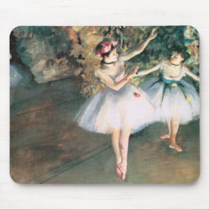 Two Dancers on a Stage by Edgar Degas, Vintage Art Mouse Pad