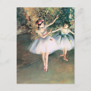 Two Dancers on a Stage by Edgar Degas, Vintage Art Postcard