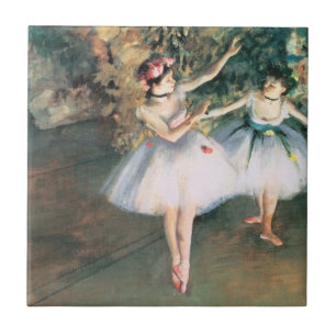 Two Dancers on a Stage by Edgar Degas, Vintage Art Tile