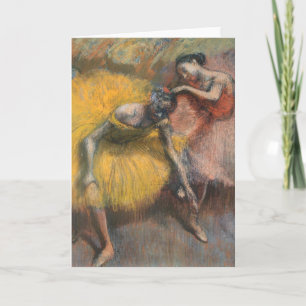 Two Dancers, Yellow and Pink   Edgar Degas Card