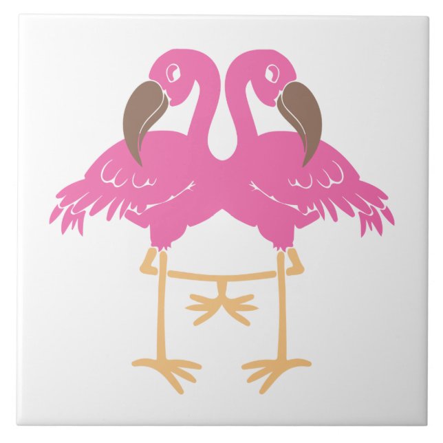 Two dancing flamingos tile (Front)