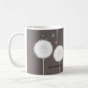 Two Dandelions Taupe Rustic Coffee Tea Mug