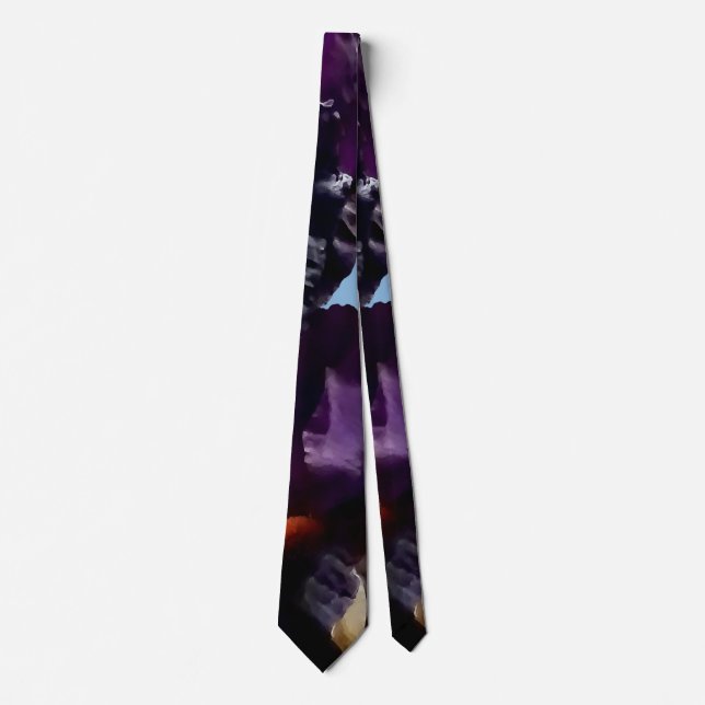 Two Dark Purple Irises Neck Tie (Front)