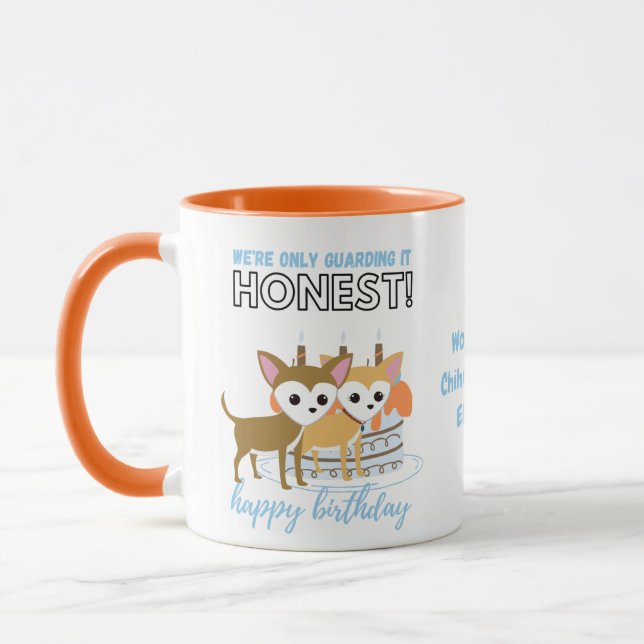 Two Darling Chihuahuas Funny Dog MOM Birthday Mug (Left)