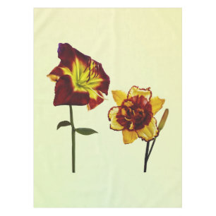 Two Daylilies having a Chat Tablecloth