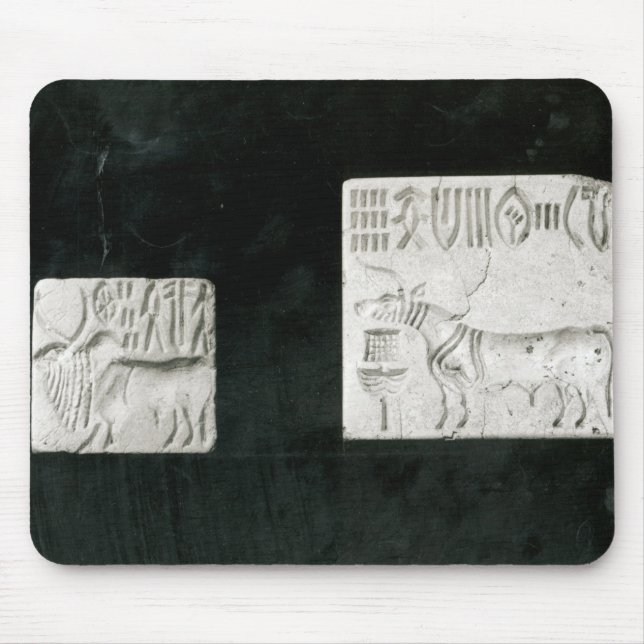 Two decorated seals depicting a zebu and a mouse pad (Front)