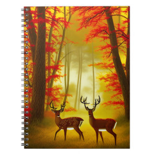 Two deer in an Autumn Forest / Woods Notebook