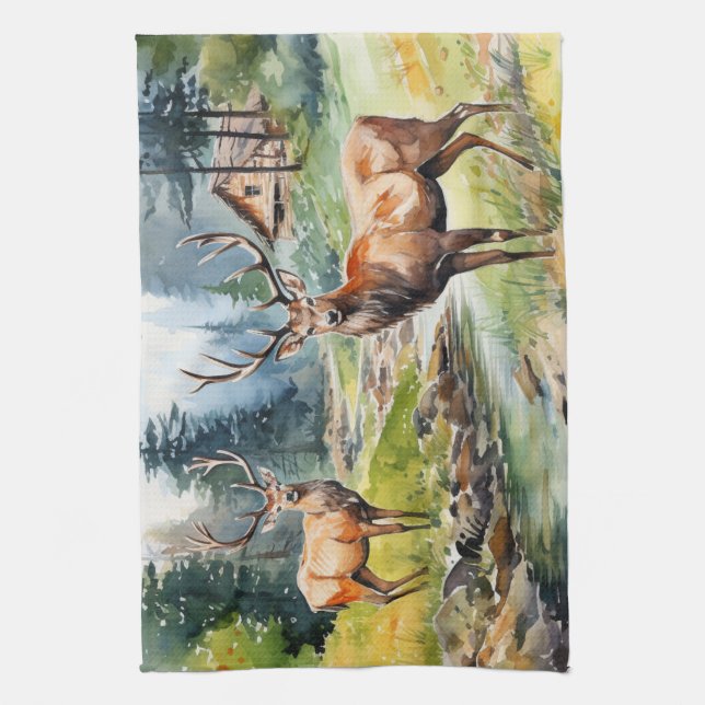 Two Deer Kitchen Towel (Vertical)