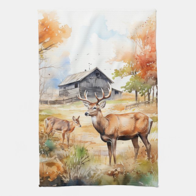 Two Deer Kitchen Towel (Vertical)