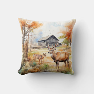 Two Deer Throw Pillow