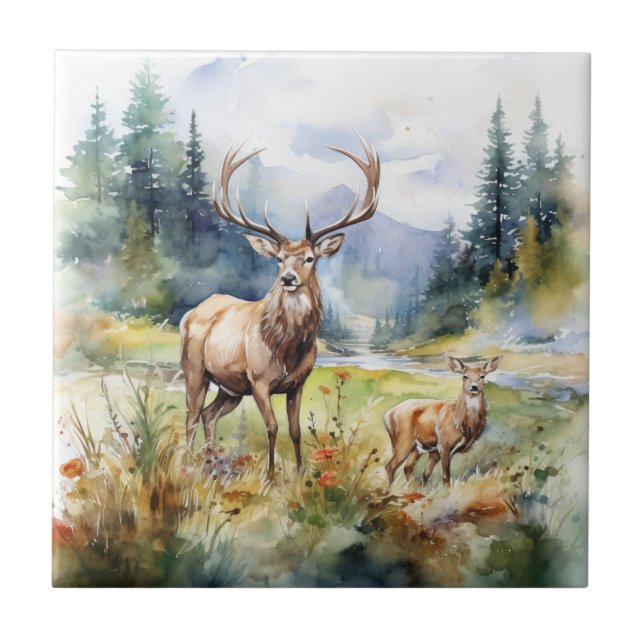 Two Deer Tile (Front)