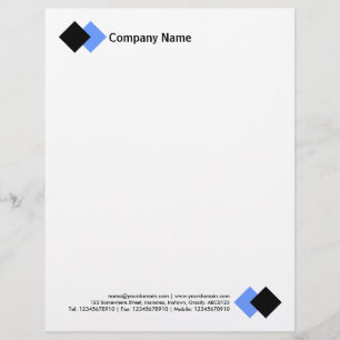 Two Diamonds - Black and Baby Blue Letterhead