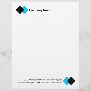 Two Diamonds - Black and Sky Blue Letterhead