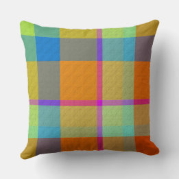 Two Different Plaids With Pattern Throw Pillow