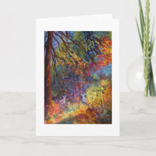 "Two Doe Peeking"  Through Autumn Leaves~Yosemite Card