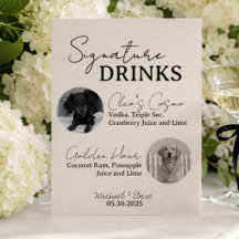 Two Dog Wedding Signature Drinks Bar Sign
