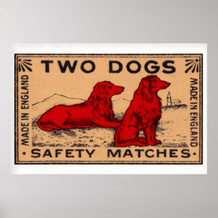 Two Dogs - Matchbox Print - Sweden Wall Art