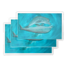 Two Dolphins Playing Wild and Free in the Ocean 