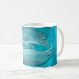 Two Dolphins Playing Wild and Free in the Ocean  Coffee Mug
