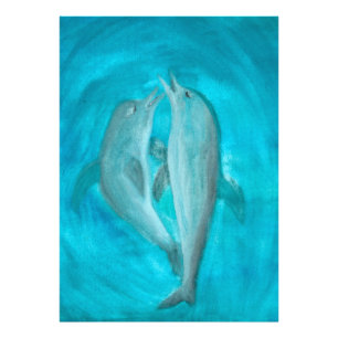 Two Dolphins Playing Wild and Free in the Ocean  Photo Print