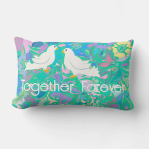 Two Doves Anniversary Wedding  Lumbar Pillow