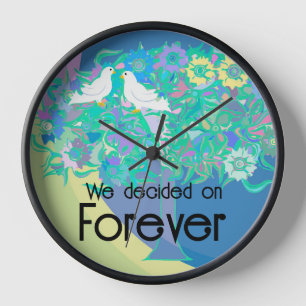 Two Doves We Chose Forever Clock