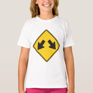 Two Downward Arrows Warning Road Sign T-Shirt