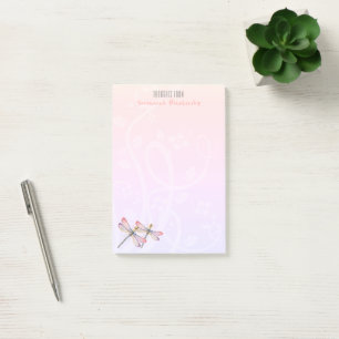 Two Dragonflies Over Pastels Personalized Post-it Notes