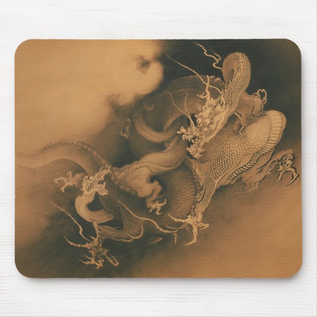 Two Dragons in Clouds Vintage Mouse Pad (Front)