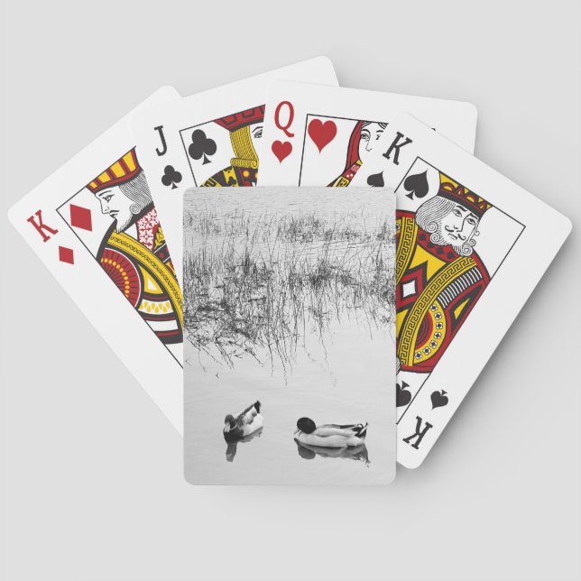 Two Ducks in Black and White Playing Cards (Back)